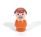 VINTAGE FISHER PRICE LITTLE PEOPLE GIRL ORANGE DRESS AUBURN HAIR 70s 80s