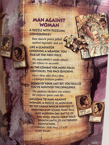 Vintage 1995's BURIED BLUEPRINTS MAN AGAINST WOMAN 1000 Pc Jigsaw Puzzle EUC - Picture 6 of 10