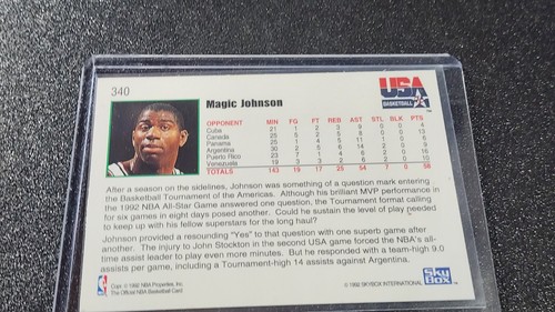 1992-93 NBA Hoops - Magic Johnson #340 - Picture 2 of 2