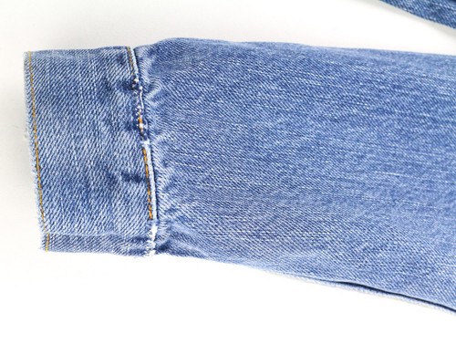 NUDIE Perry Org. Summer Shade Mens Jacket XS Faded Pockets Button Closure Blue - Picture 11 of 13