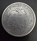 1877 Seated Liberty Half Dollar • VF Detail • 90% Silver • USA Coin