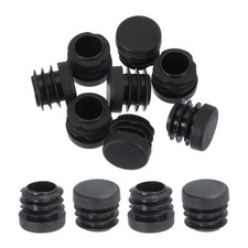 3/4 Inch Plastic Tubing End Caps, 10 Pcs Round Hole Plug Insert, Black