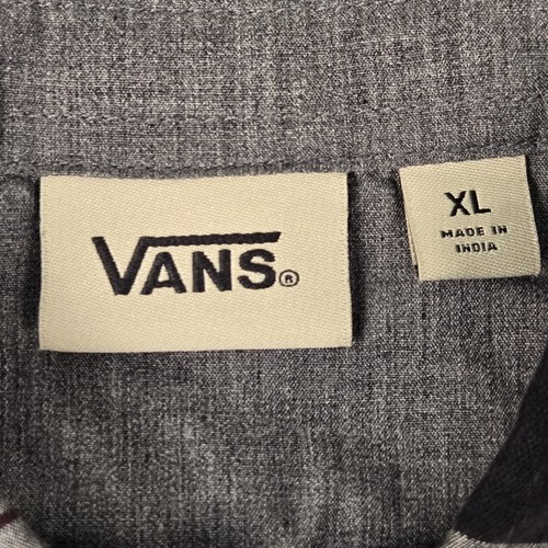 Vans Hemd Jugend Jungen XL Off the Wall kariert Knopfleiste Kurzarm Tasche schwarz - Bild 6 von 9