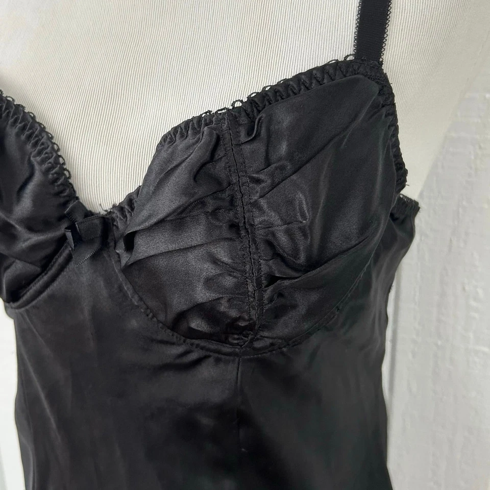 Rhonda Shear Mujer Bustier Top Cami Negro Grunge Lencería Capricho Talla Pequeña Foto 2 de 4