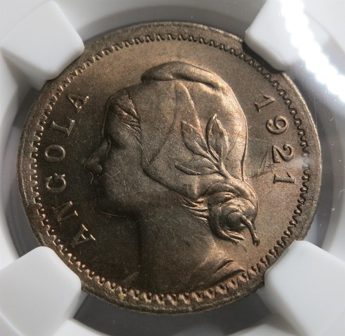 ANGOLA Portuguese Portugal colonial 20 centavos 1921 NGC MS 64 UNC Africa Nickel - Picture 7 of 8