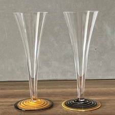 Pair Carlo Moretti  Champagne  Glasses Flutes Veuve Clicquot  La Grande Dame