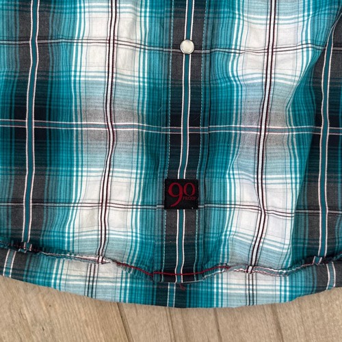 Panhandle Slim Shirt Plaid Pearl Snap 90 Proof Western Embroidered Mens XXL - Picture 5 of 9