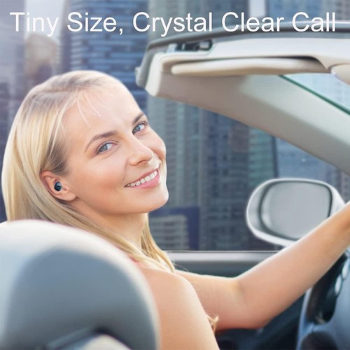 Mini Auricolari Bluetooth Invisibili, Piccoli, Wireless, Semi In-Ear, per Lavoro - Foto 6 di 9