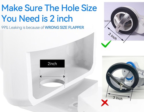 Universal Toilet Flush Valve, 2-Inch One Piece Toilet Replacement Parts Toile... - Picture 4 of 7