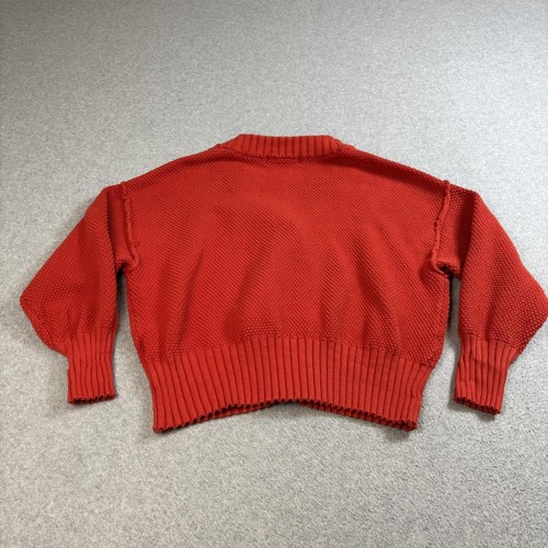 Suéter FP Beach Free People Mujer Pequeño Rojo Botón Recortado Cárdigan Boho - Imagen 2 de 7