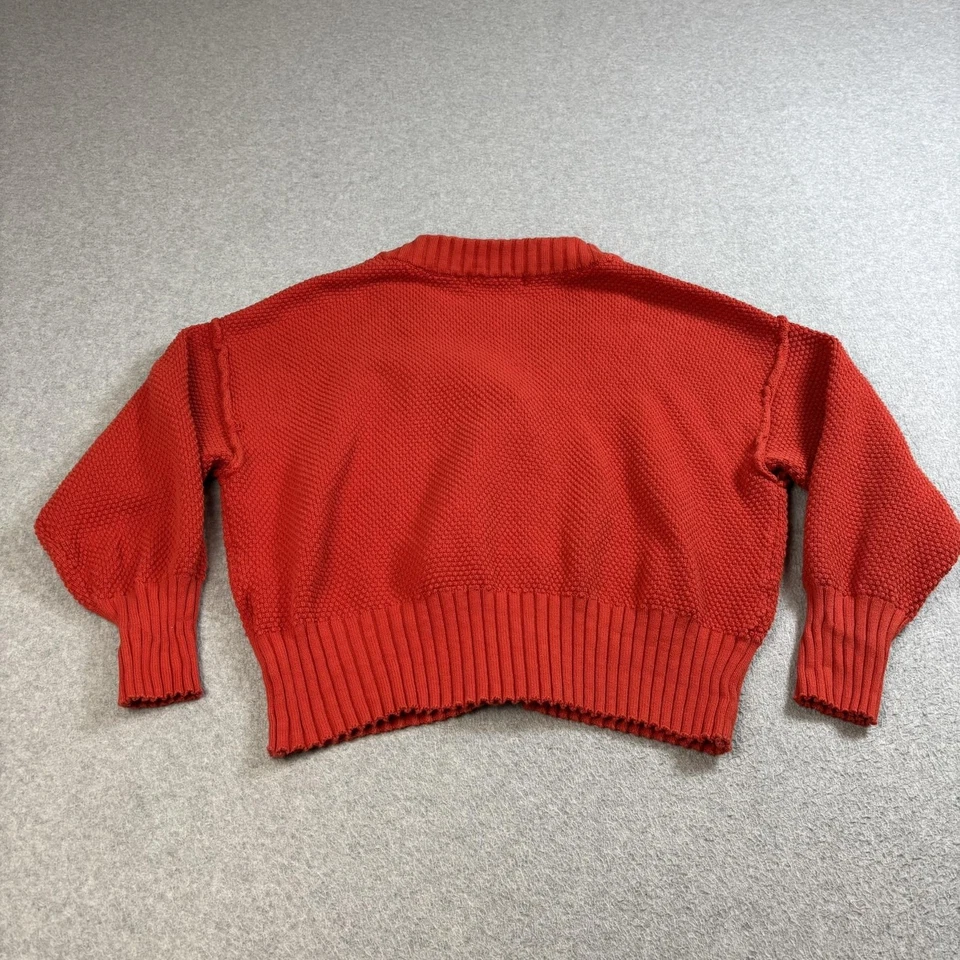 Suéter feminino FP Beach Free People pequeno botão vermelho cropped cardigã botão boho - Imagem 2 de 4