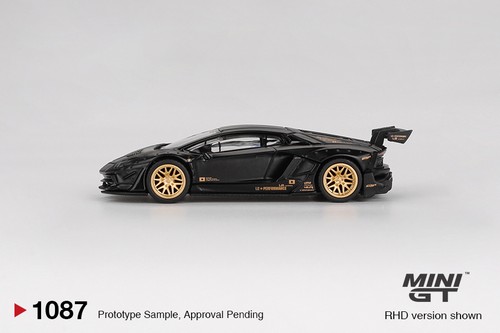 (Pedido anticipado) MINI GT #1087 LB FUNCIONA Lamborghini Aventador Limited negro mate RHD - Imagen 4 de 4