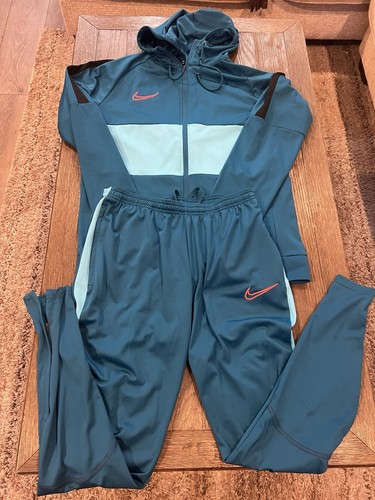 Mens Nike Academy Soccer Futbol Track Suit Jacket Pants Turquoise Orange Medium - Picture 1 of 4
