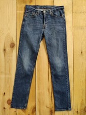 LEVI'S 511 JEANS W32 L34 BLUE MID RISE SLIM LEG DENIM ZIP FLY MENS 32X34 LONG