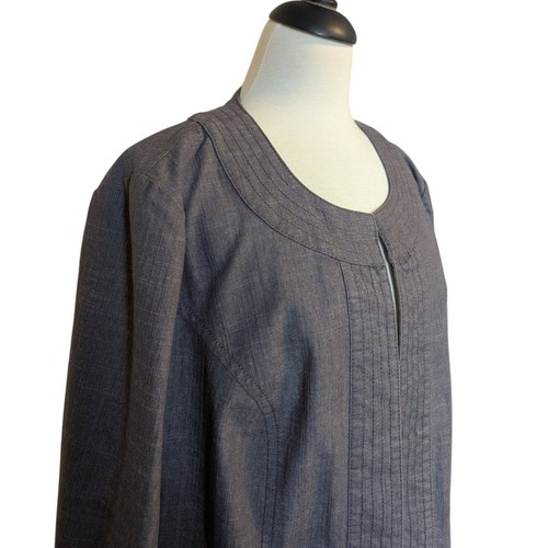 Cato Damen 18/20W hellgrau vorne offen leichter Denim Blazer Jacke - Bild 3 von 7