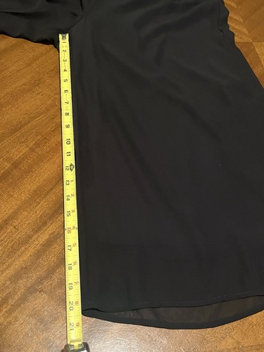 Signature Studio Size L 12-14 Black Chiffon Palazzo Pants Cropped Midi Elastic - Picture 7 of 10