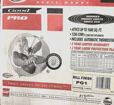 Master Flow 1250 CFM Attice Fan  For Weathered  Wood Roof Mount With Thermostat