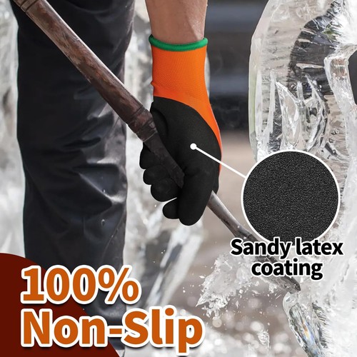 2 Pairs FreezeGuard Winter Work Gloves, ANSI A2 Cut Resistant Freezer Gloves ... - Picture 4 of 7