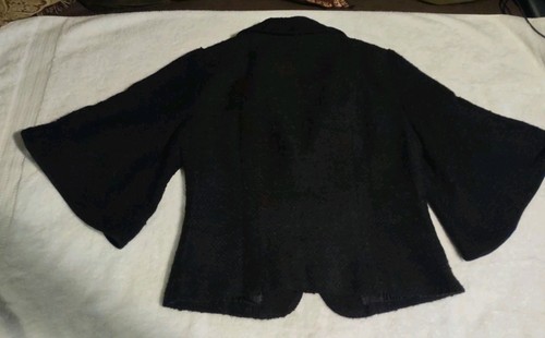 Nanette Lepore Sz 12 / Lg Tweed Black Brown Wool-Blend Pencil Career Skirt Suit - Picture 12 of 24