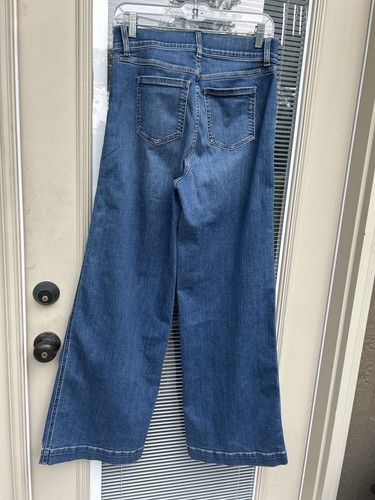 Spanx Seamed Front Wide Leg Pull On Jeans Vintage Indigo SIZE M - Picture 5 of 6