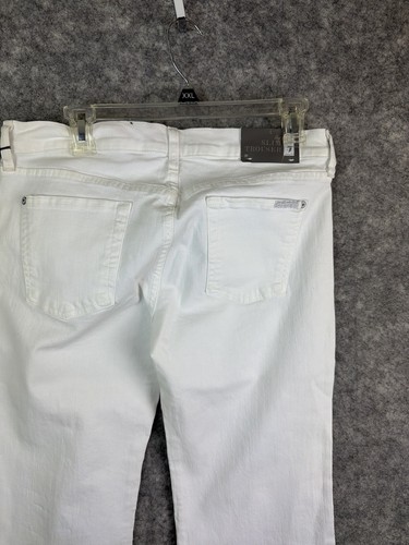7 For All Mankind Jeans Womens 30 Flare Bell Bottom Slim Trouser White Dojo New - Picture 8 of 13