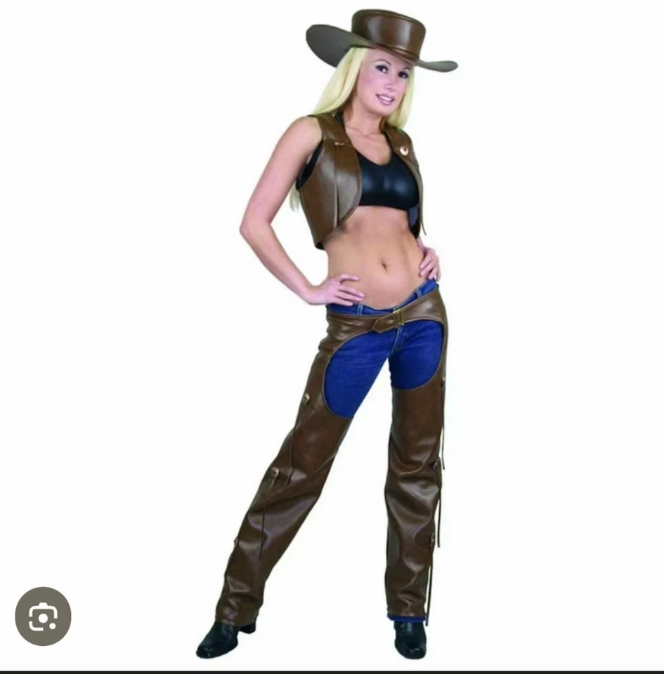 Chaps & Vest Set Cowgirl Sheriff Custom Size M Brand New in Original packaging. - Image 3 of 3