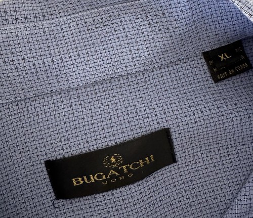 Bugatchi Uomo Herren XL Regular Fit Kurzarm Blau Hemd Button Down Tasche - Bild 8 von 9