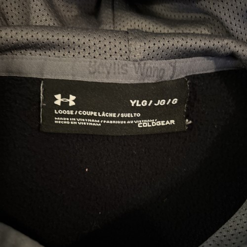 Lot Of 2 Under Armour Boys Hoodie Sweatshirt Gray Green Black Youth Large - Picture 6 of 12