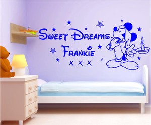 Details About Sweet Dreams Mickey Mouse Giant Wall Art Kids Bedroom Vinyl Decal Stencil Mural