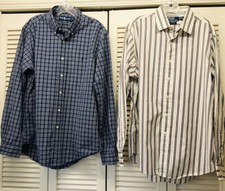 Lot of 2 Ralph Lauren Men  s Size L Button Down , Long Sleeve Shirts