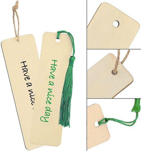 108 Pieces Wood Blank Bookmarks Set, BetterJonny 36 Pieces Craft Bookmark - Picture 3 of 6