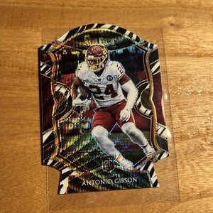 2020 Panini Select Concourse Zebra Prizm Die-Cut Antonio Gibson #72 Rookie RC
