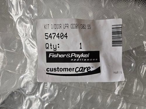Fisher & Paykel 547404 - Kit O/Door Upr Od301/302 Ss - Picture 2 of 8