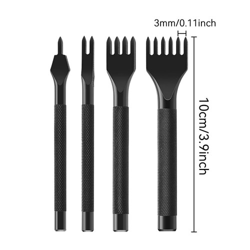 Leather Hole Punches Craft Tool 1/2/4/6 Prong DIY Diamond Lacing Stitching Punch - Picture 3 of 23