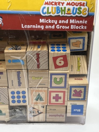 Disney Mickey Mouse Clubhouse Mickey & Minnie Learn & Grow Set of 40 Blocks Set - Picture 8 of 24