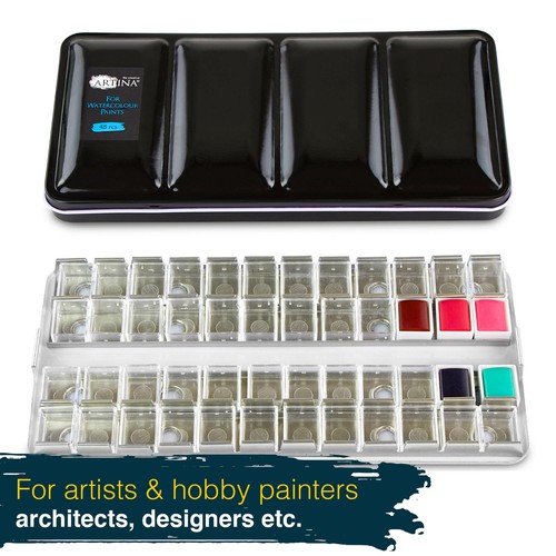 Aquarellfarben Farben Aquarellkasten Malkasten Aquarell Set Leerkasten Näpfchen - Bild 5 von 12