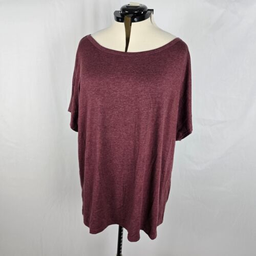 Bloomchic T-Shirt Women's 2X Russet Short Ruffle Sleeve Round Neck Plus Size NWT - Picture 13 of 13