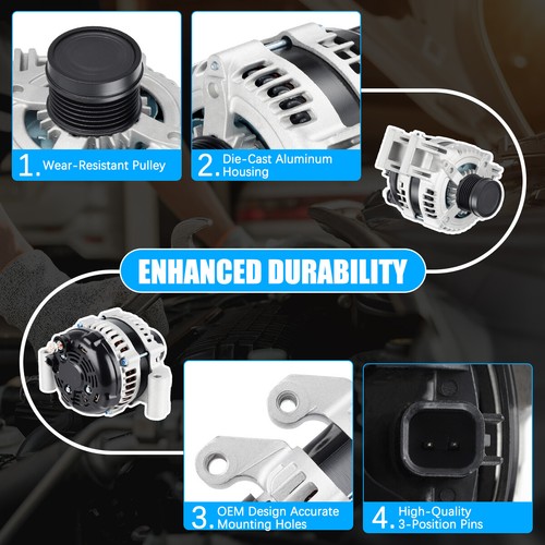 Alternador para Jeep Grand Cherokee 3,6 L 2011 2012 2013 2014 2015 2016 11572 160A - Imagen 9 de 14