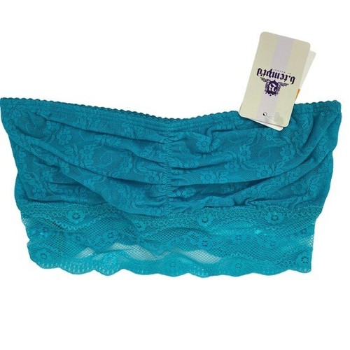 b.tempt'd by Wacoal Peacock Blue Lace Kiss Bandeau Strapless Bra Women's XS NEW - Picture 3 of 10