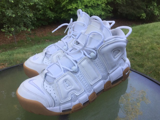 NIKE AIR MORE UPTEMPO GS 415082-101 White Bamboo Gum Scottie Pippen Size 7 NEW