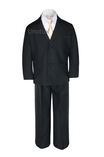 Teen Boys Formal Party Black 7pc Suits Set Extra Color Vest Tie Outfits 4T to 20 - Picture 45 of 93