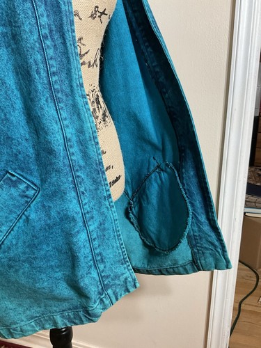Vintage 90s Sundance Boho Heavy Denim Oversized Jacket Women Medium Made In USA - Bild 8 von 14