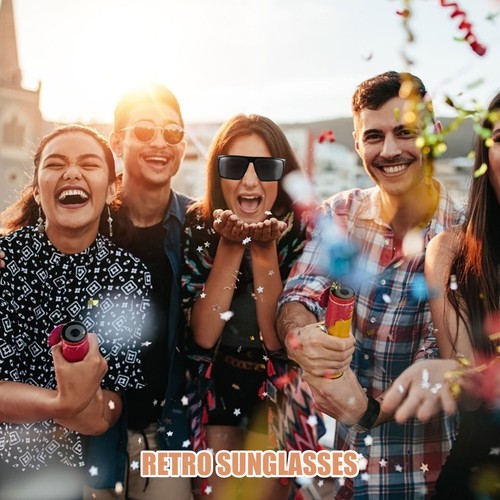 Unisex Fashion Flat Sunglasses Retro Vintage Shades Sunglasses - Bild 2 von 12
