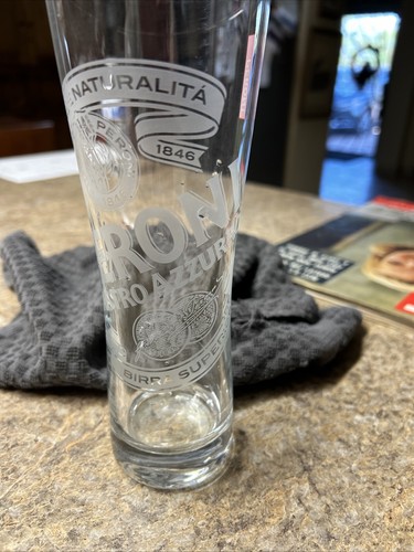 Peroni Nastro Azzurro Etched Signature Italian Pilsner Beer Glass 8 3/8" Tall - Picture 5 of 6
