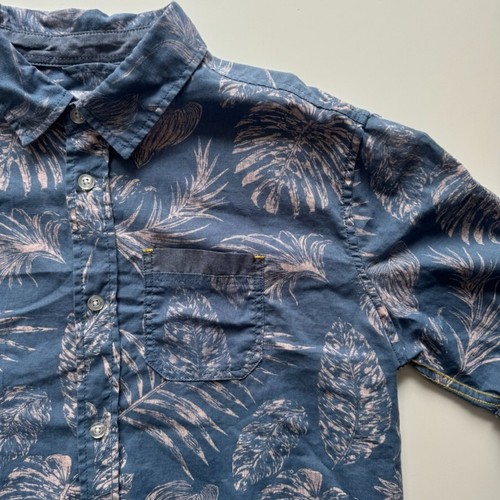 JOES JEANS Short Sleeve Button Up Shirt Boys XL 18-20 Hawaiian Floral Linen Blnd - Picture 7 of 17