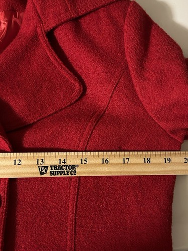 Abrigo Chaqueta De Colección Milano Para Mujer L Rojo Lana Doble Pecho Guisante Forrado Satinado  - Imagen 10 de 12