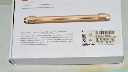 Brydge Bluetooth iPad Mini 1 ,2 and 3 Keyboard. Backlit, Aluminum - Gold - Picture 12 of 12