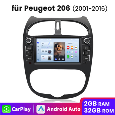 RADIO 2 DIN PER PEUGEOT 206 BLUETOOTH USB ANDROID WI-FI NAVIGATORE GPS CARPLAY