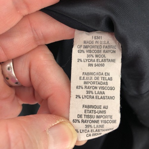 Blazer Vintage Lauren Ralph Lauren Mujer 12 Negro Mezcla Lana Botón Oficina Trabajo - Imagen 7 de 11