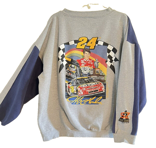 Vintage Nascar Sweatshirt Mens 2XL Jeff Gordon Sam Bass Fleece Crewneck 1996 - Picture 3 of 6